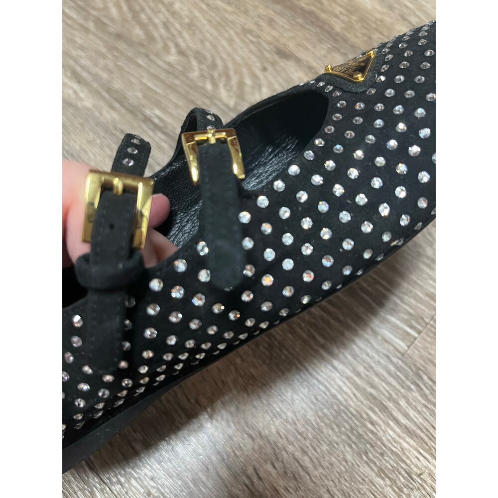 Prada Suede Ballerinas with Crystals Size 37.5 - Picture 9 of 16